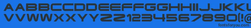 Fonte Ft35SemiExpandedBold – fontes pretas em um fundo azul