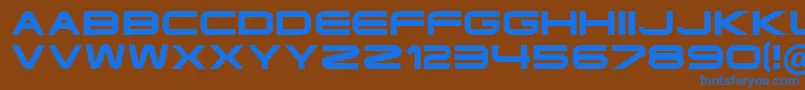 フォントFt35SemiExpandedBold – 茶色の背景に青い文字