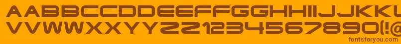 Ft35SemiExpandedBold-Schriftart – Braune Schriften auf orangefarbenem Hintergrund