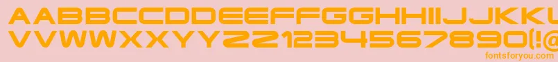 Ft35SemiExpandedBold-fontti – oranssit fontit vaaleanpunaisella taustalla