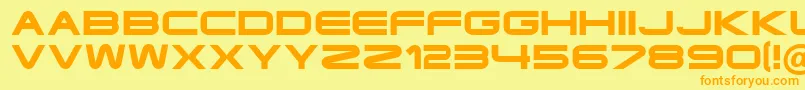 Ft35SemiExpandedBold-Schriftart – Orangefarbene Schriften auf gelbem Hintergrund