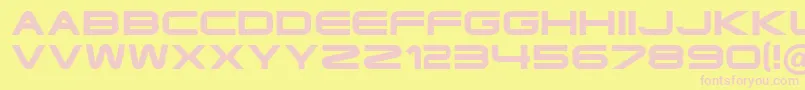 Fonte Ft35SemiExpandedBold – fontes rosa em um fundo amarelo