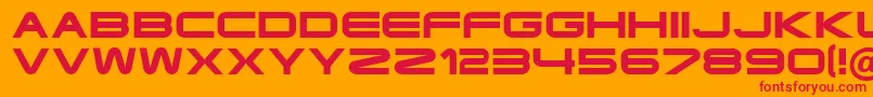 Ft35SemiExpandedBold Font – Red Fonts on Orange Background