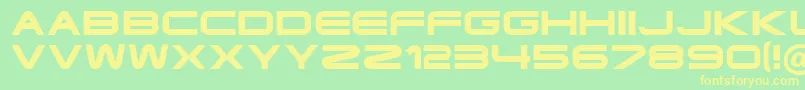 Fonte Ft35SemiExpandedBold – fontes amarelas em um fundo verde