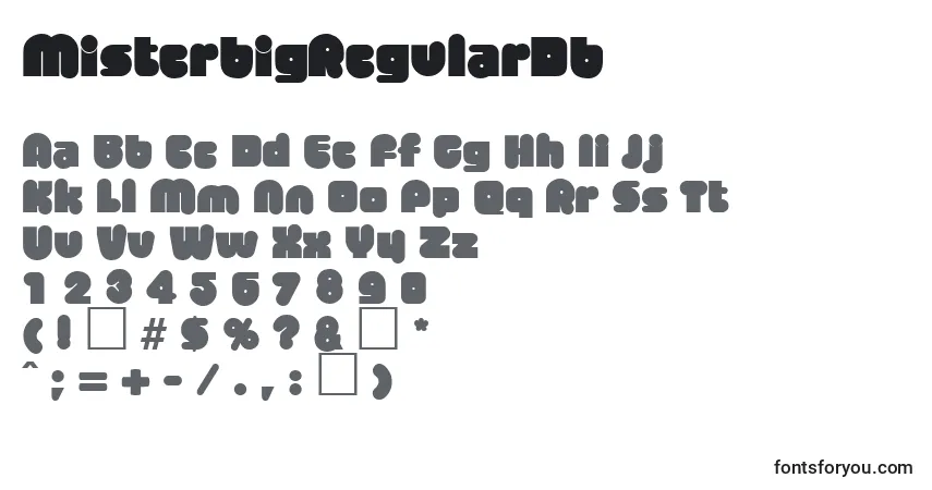 Schriftart MisterbigRegularDb – Alphabet, Zahlen, spezielle Symbole