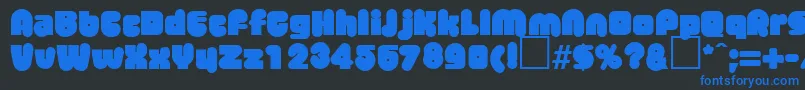MisterbigRegularDb Font – Blue Fonts on Black Background