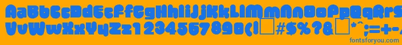 MisterbigRegularDb Font – Blue Fonts on Orange Background