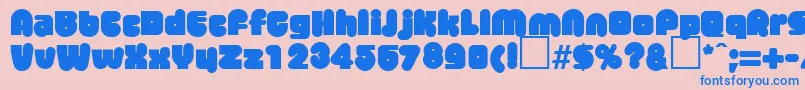 MisterbigRegularDb Font – Blue Fonts on Pink Background