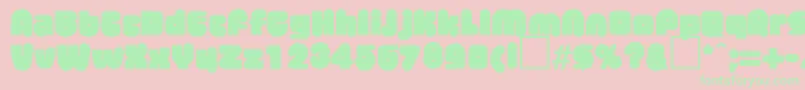 MisterbigRegularDb Font – Green Fonts on Pink Background