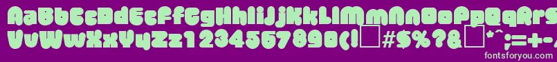 MisterbigRegularDb Font – Green Fonts on Purple Background