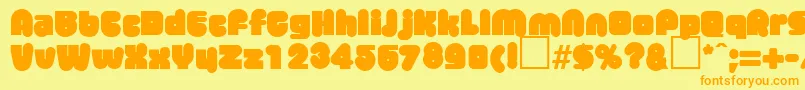 MisterbigRegularDb Font – Orange Fonts on Yellow Background