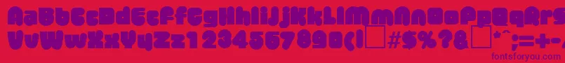 MisterbigRegularDb Font – Purple Fonts on Red Background