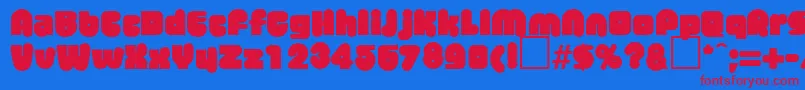 MisterbigRegularDb Font – Red Fonts on Blue Background