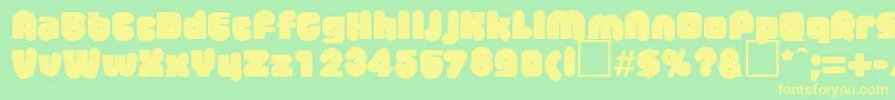 MisterbigRegularDb Font – Yellow Fonts on Green Background