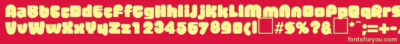 MisterbigRegularDb Font – Yellow Fonts on Red Background