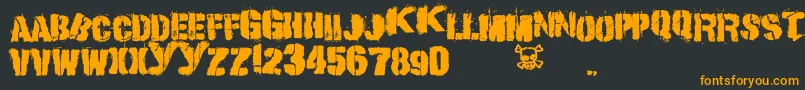 If Font – Orange Fonts on Black Background