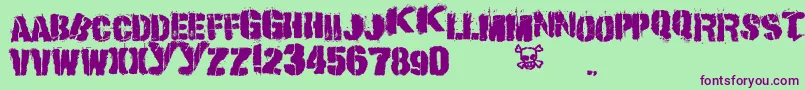 If Font – Purple Fonts on Green Background