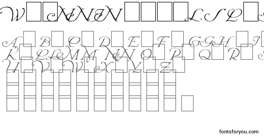 Fuente WrennInitialsLight - alfabeto, números, caracteres especiales