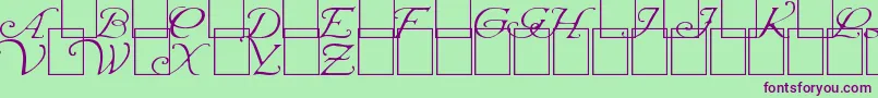 WrennInitialsLight Font – Purple Fonts on Green Background