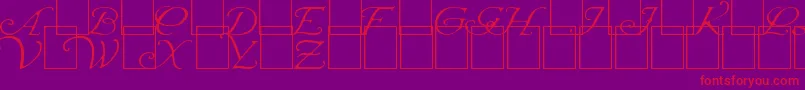 WrennInitialsLight Font – Red Fonts on Purple Background