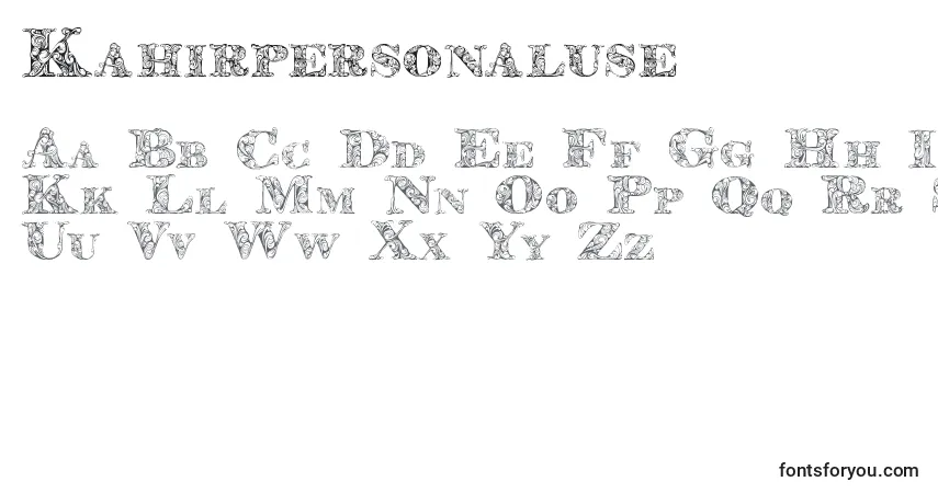 Kahirpersonaluse-fontti – aakkoset, numerot, erikoismerkit