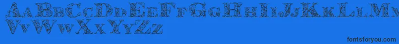 Kahirpersonaluse-fontti – mustat fontit sinisellä taustalla