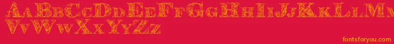Kahirpersonaluse Font – Orange Fonts on Red Background