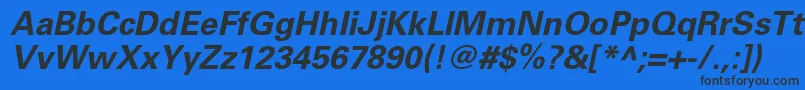 UniversltstdBoldobl Font – Black Fonts on Blue Background