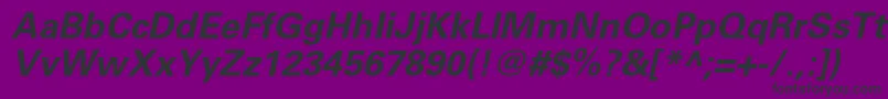 UniversltstdBoldobl-fontti – mustat fontit violetilla taustalla