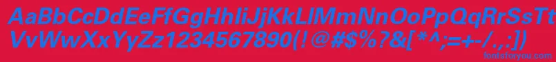 UniversltstdBoldobl Font – Blue Fonts on Red Background