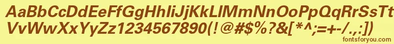 UniversltstdBoldobl Font – Brown Fonts on Yellow Background