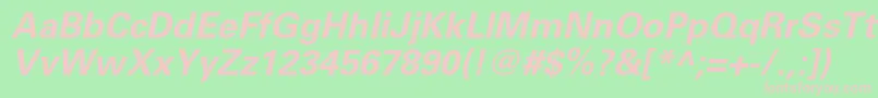 UniversltstdBoldobl Font – Pink Fonts on Green Background