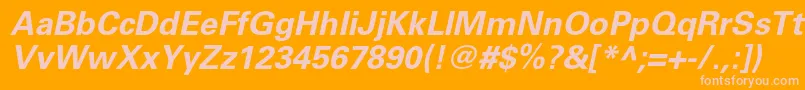 UniversltstdBoldobl Font – Pink Fonts on Orange Background