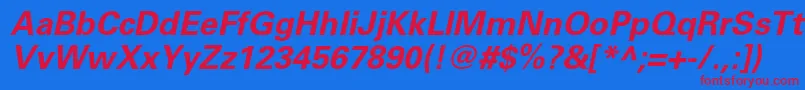 UniversltstdBoldobl Font – Red Fonts on Blue Background