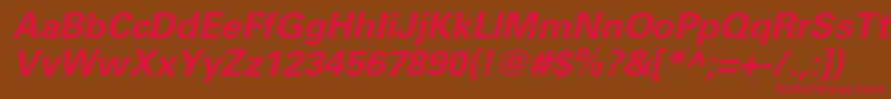 UniversltstdBoldobl Font – Red Fonts on Brown Background