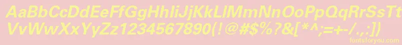 UniversltstdBoldobl Font – Yellow Fonts on Pink Background