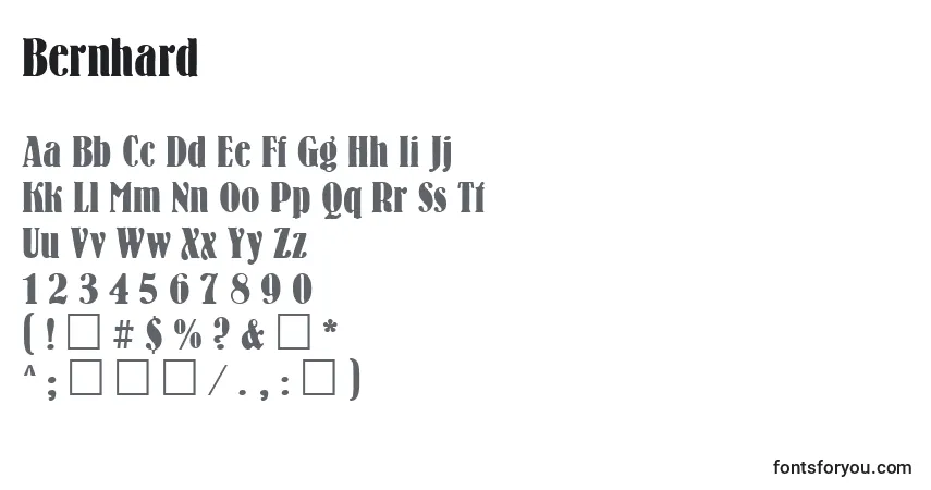 Fuente Bernhard - alfabeto, números, caracteres especiales