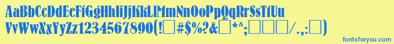 Bernhard Font – Blue Fonts on Yellow Background