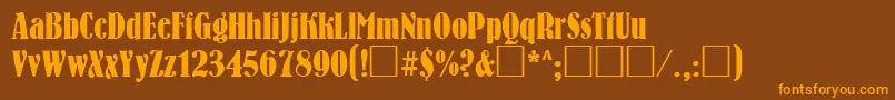 Bernhard Font – Orange Fonts on Brown Background