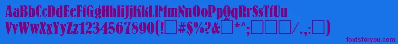 Bernhard Font – Purple Fonts on Blue Background