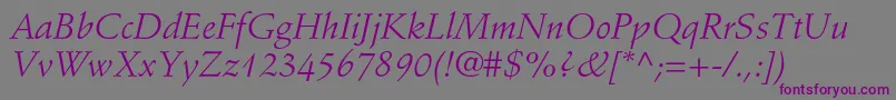 StempelschneidlerstdItalic Font – Purple Fonts on Gray Background