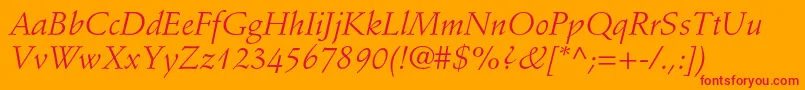 StempelschneidlerstdItalic Font – Red Fonts on Orange Background