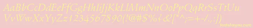 StempelschneidlerstdItalic Font – Yellow Fonts on Pink Background