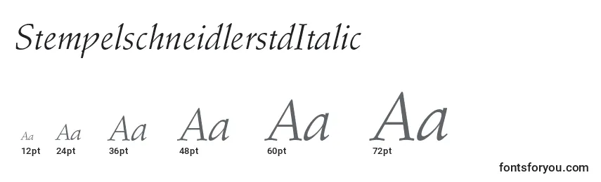 Размеры шрифта StempelschneidlerstdItalic