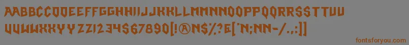 Weitere Informationen zur OmegaRuby-Schriftart OmegaRuby-Schriftart – Braune Schriften auf grauem Hintergrund
