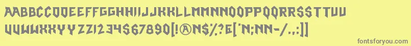 OmegaRuby Font – Gray Fonts on Yellow Background