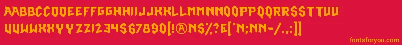 OmegaRuby Font – Orange Fonts on Red Background