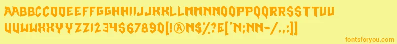 OmegaRuby Font – Orange Fonts on Yellow Background