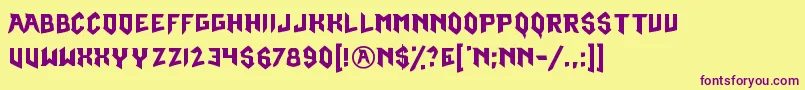 OmegaRuby Font – Purple Fonts on Yellow Background