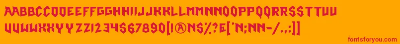 OmegaRuby Font – Red Fonts on Orange Background